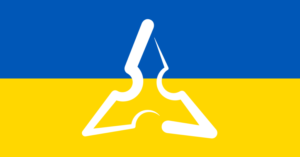 Insinööriliiton tunnus ja Ukrainan lipun värit