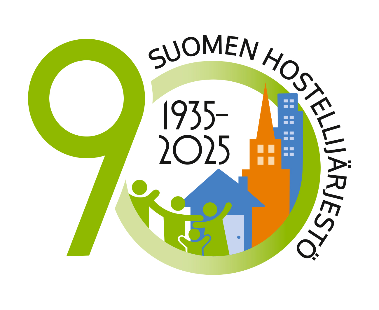 Suomen hostellijärjestöt juhlalogo